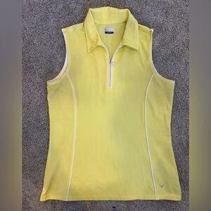 Callaway WOMENS SIZE Medium Yellow 1/4 Zip Golf Top Pullover Sleeveless Shirt
